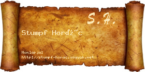 Stumpf Horác névjegykártya